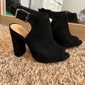 Schutz suede leather heel